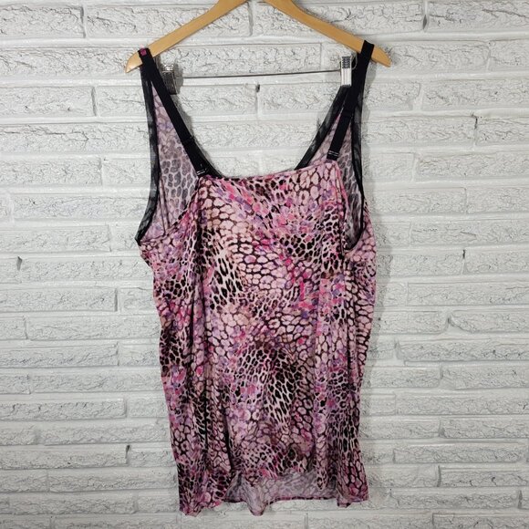 Joyspun Womens Nightgown 3X Plus Adjustable Spaghetti Pink Animal Print ANI9XE - Picture 8 of 10